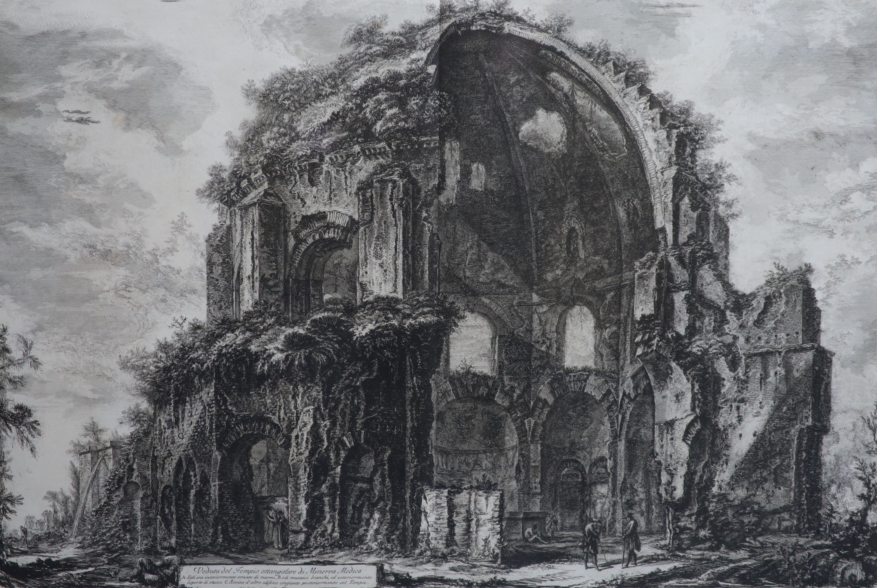 Giovanni Battista Piranesi (1720-1778), Veduta del Tempio Ottangolare di Minerva Medica, etching, 46 x 69cm